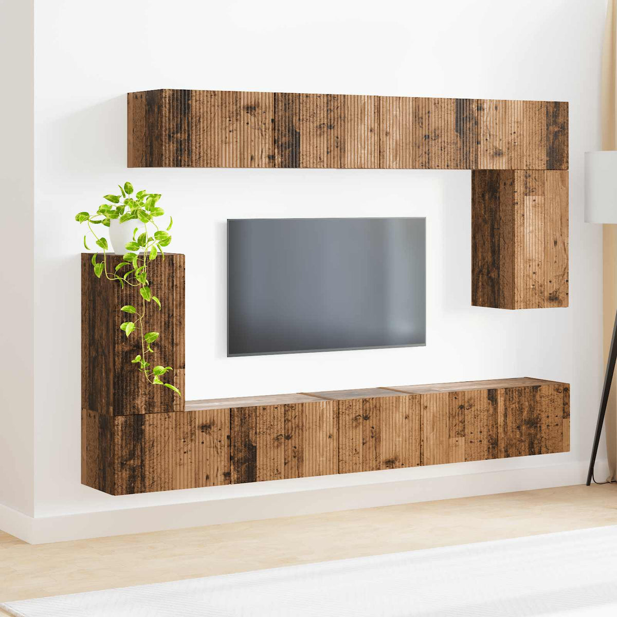 vidaXL TV Cabinet Set 5 pcs Old Wood Engineered Wood 4