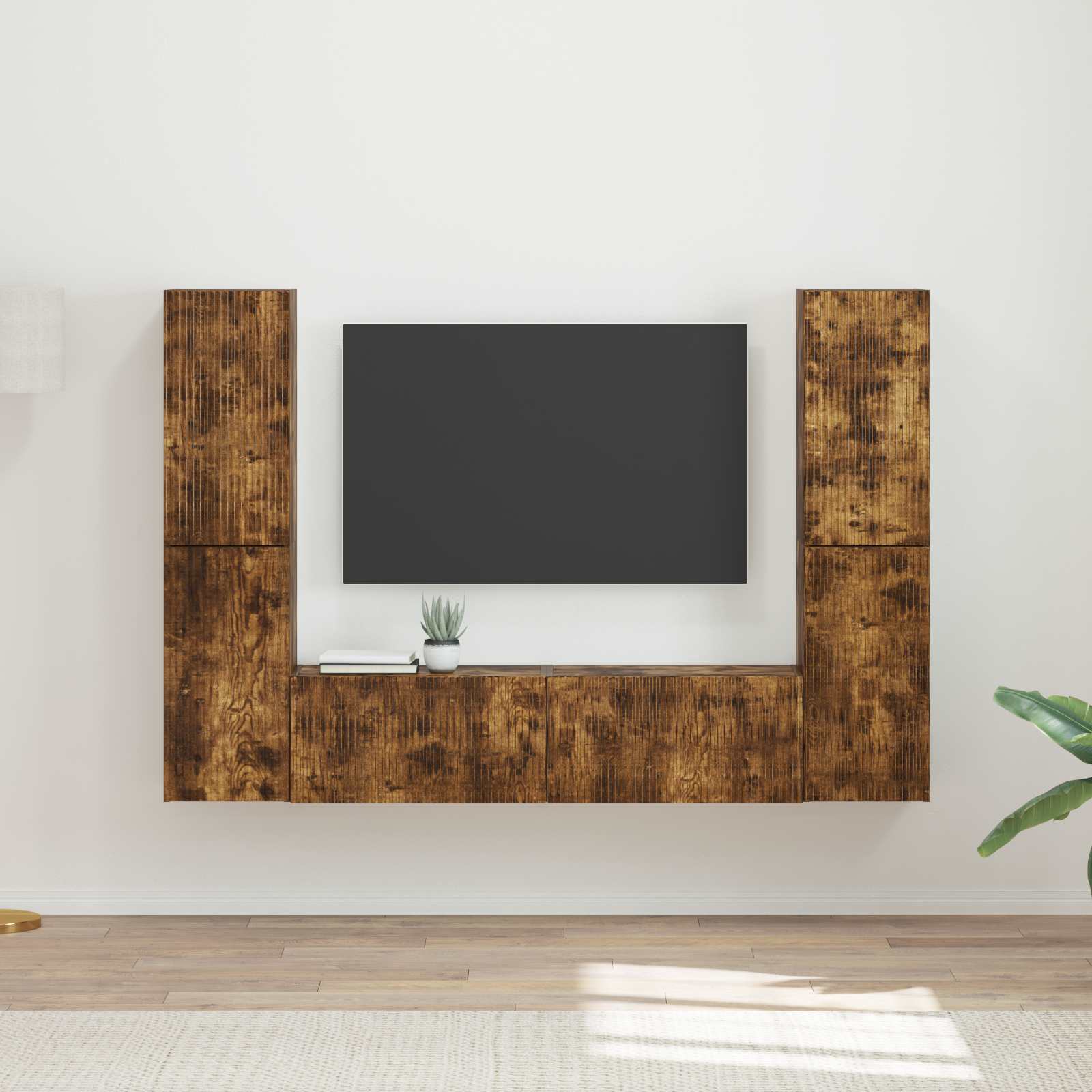 vidaXL TV Cabinet Set 6 pcs Smoked Oak Engineered Wood 1