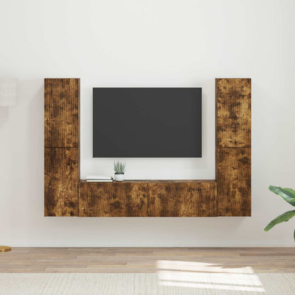 vidaXL TV Cabinet Set 6 pcs Smoked Oak Engineered Wood 1