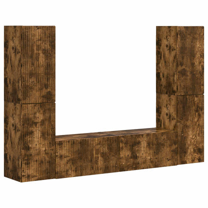 vidaXL TV Cabinet Set 6 pcs Smoked Oak Engineered Wood 2