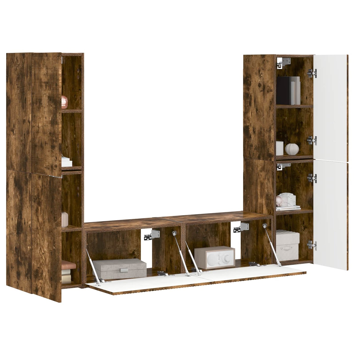 vidaXL TV Cabinet Set 6 pcs Smoked Oak Engineered Wood 3