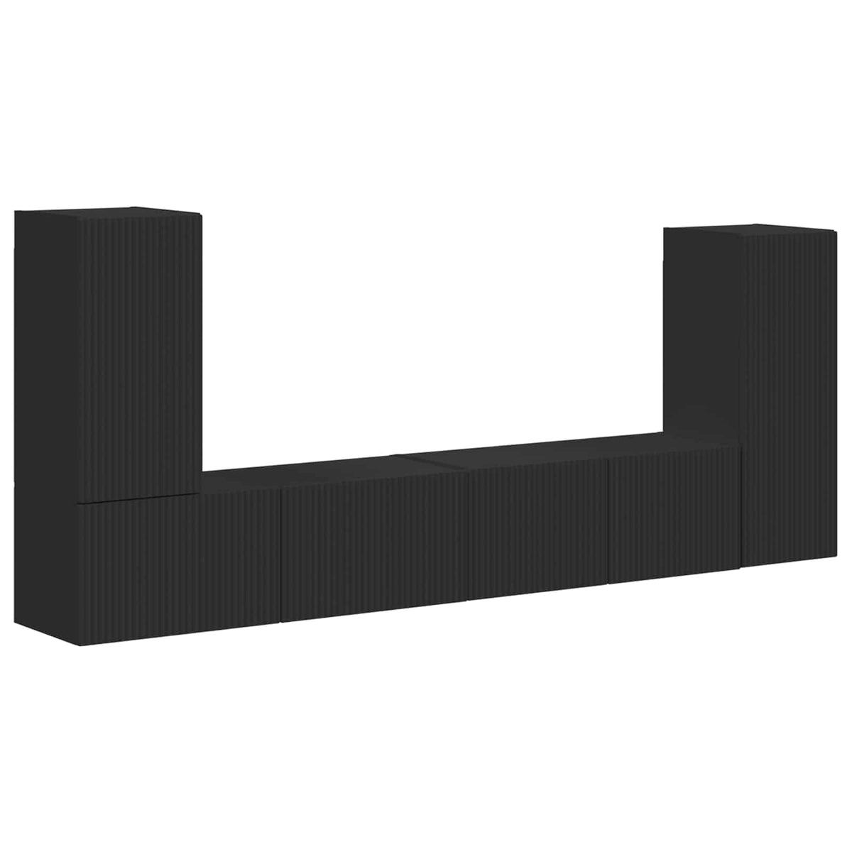 vidaXL TV Cabinet Set 4 pcs Black Engineered Wood 2