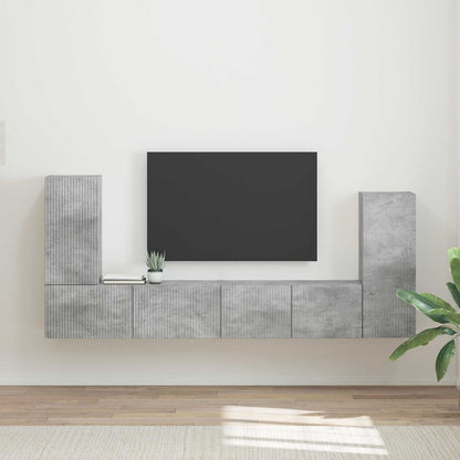 vidaXL TV Cabinet Set 4 pcs Concrete Grey Engineered Wood 1
