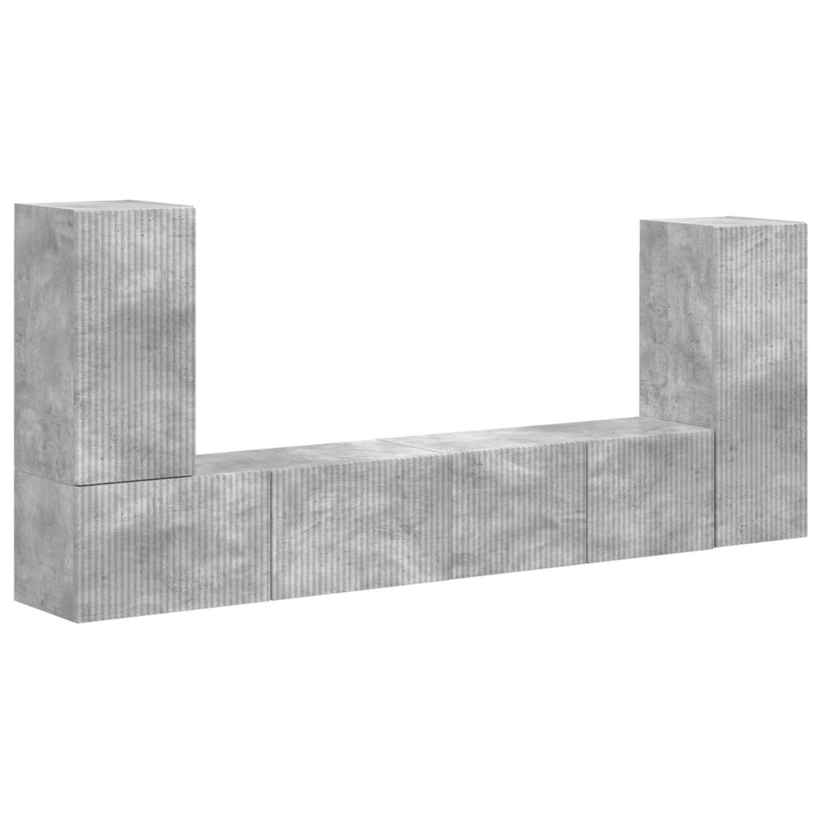 vidaXL TV Cabinet Set 4 pcs Concrete Grey Engineered Wood 2