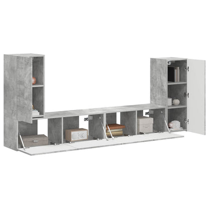 vidaXL TV Cabinet Set 4 pcs Concrete Grey Engineered Wood 3