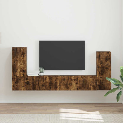 vidaXL TV Cabinet Set 4 pcs Smoked Oak Engineered Wood 1