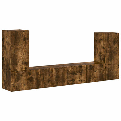 vidaXL TV Cabinet Set 4 pcs Smoked Oak Engineered Wood 2
