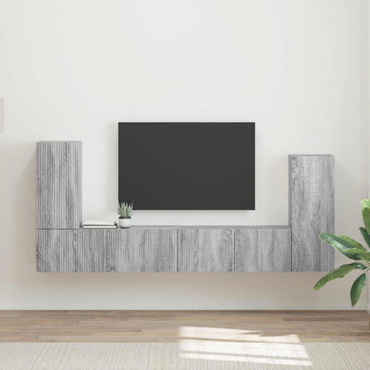 vidaXL TV Cabinet Set 4 pcs Grey Sonoma Engineered Wood 1
