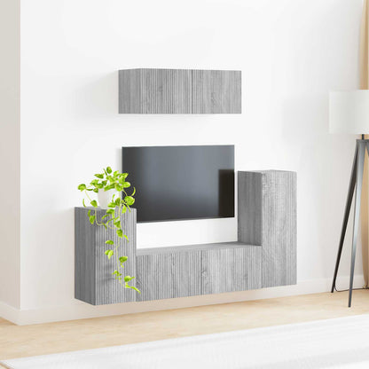 vidaXL TV Cabinet Set 4 pcs Grey Sonoma Engineered Wood 4