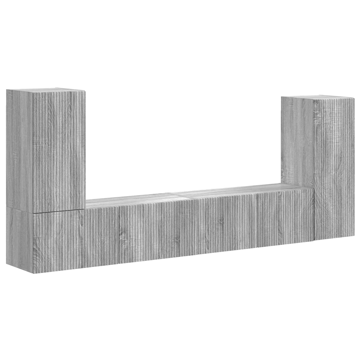 vidaXL TV Cabinet Set 4 pcs Grey Sonoma Engineered Wood 2