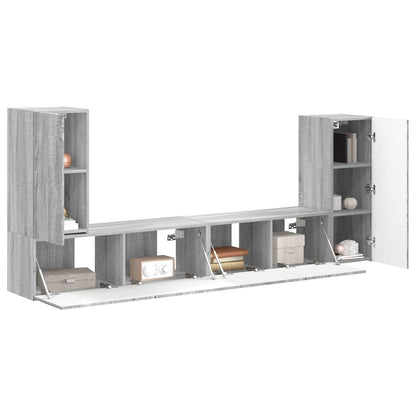 vidaXL TV Cabinet Set 4 pcs Grey Sonoma Engineered Wood 3