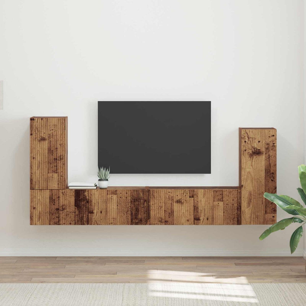 vidaXL TV Cabinet Set 4 pcs Old Wood Engineered Wood 1