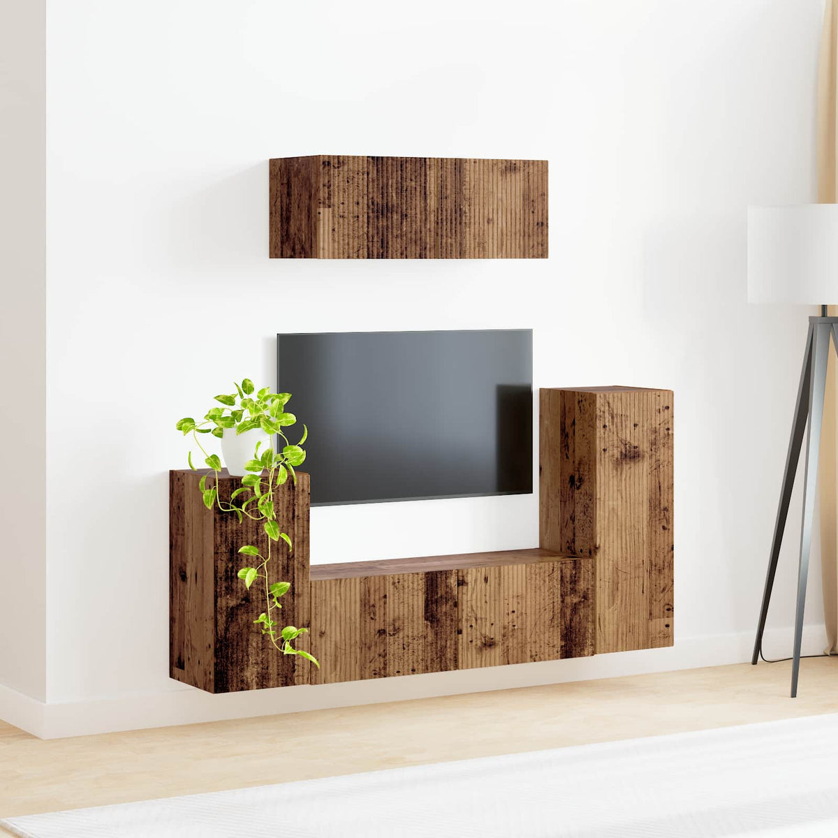 vidaXL TV Cabinet Set 4 pcs Old Wood Engineered Wood 4
