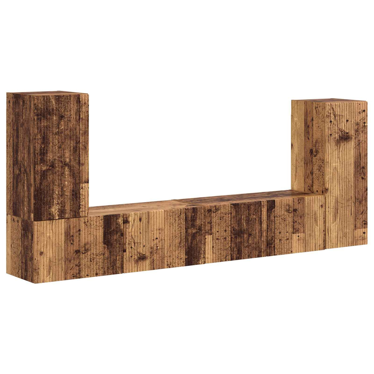 vidaXL TV Cabinet Set 4 pcs Old Wood Engineered Wood 2