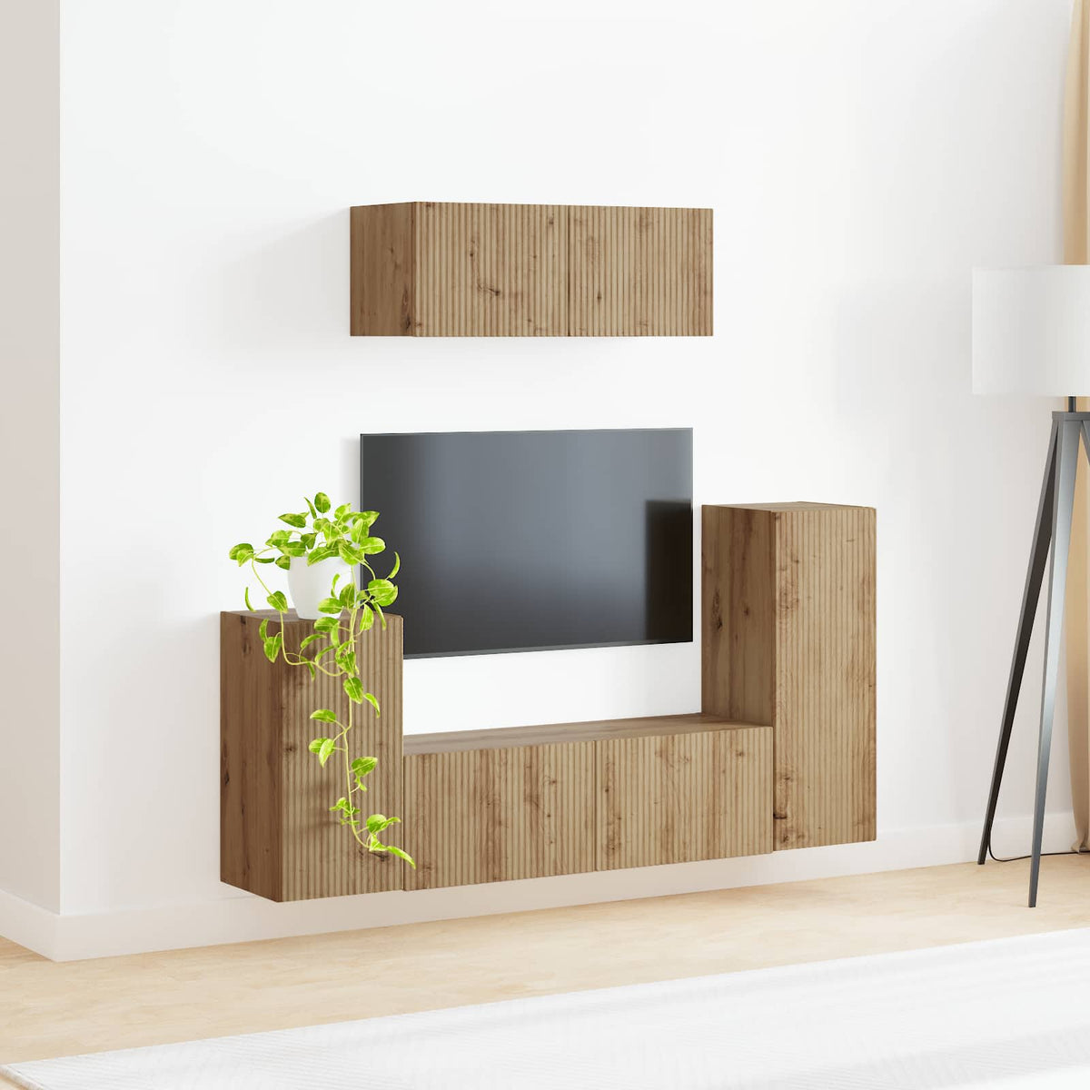vidaXL TV Cabinet Set 4 pcs Artisan Oak Engineered Wood 4