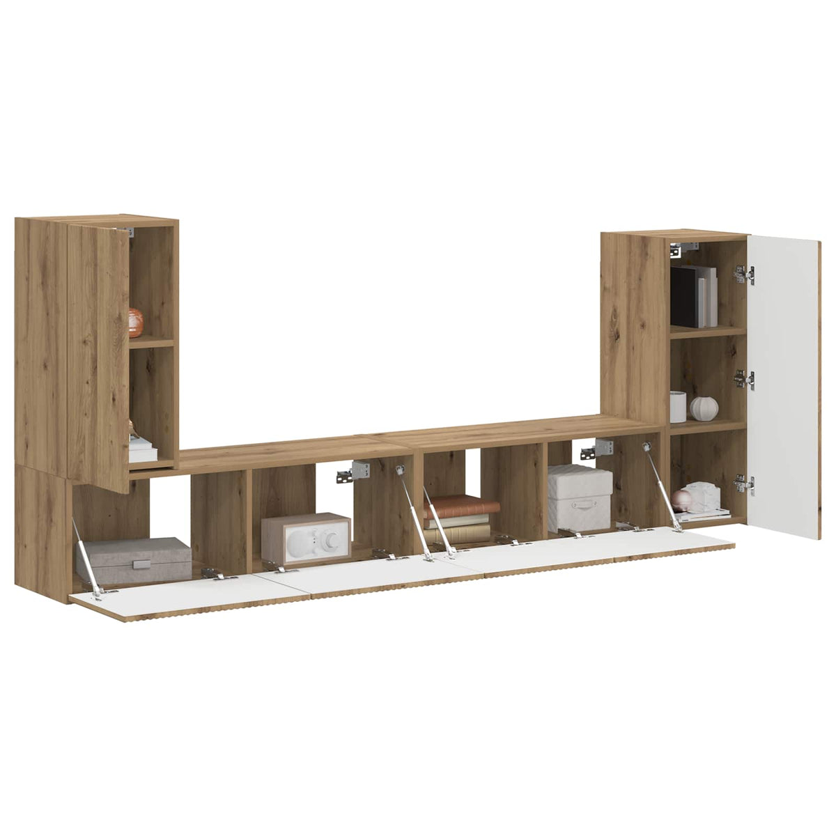vidaXL TV Cabinet Set 4 pcs Artisan Oak Engineered Wood 3