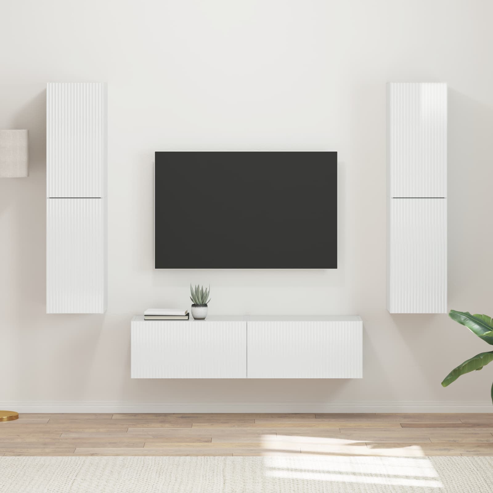 vidaXL TV Cabinet Set 6 pcs High Gloss White Engineered Wood 1