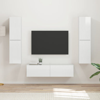 vidaXL TV Cabinet Set 6 pcs High Gloss White Engineered Wood 1