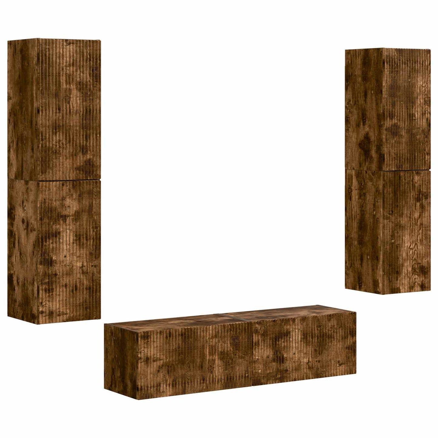 vidaXL TV Cabinet Set 6 pcs Smoked Oak Engineered Wood 2