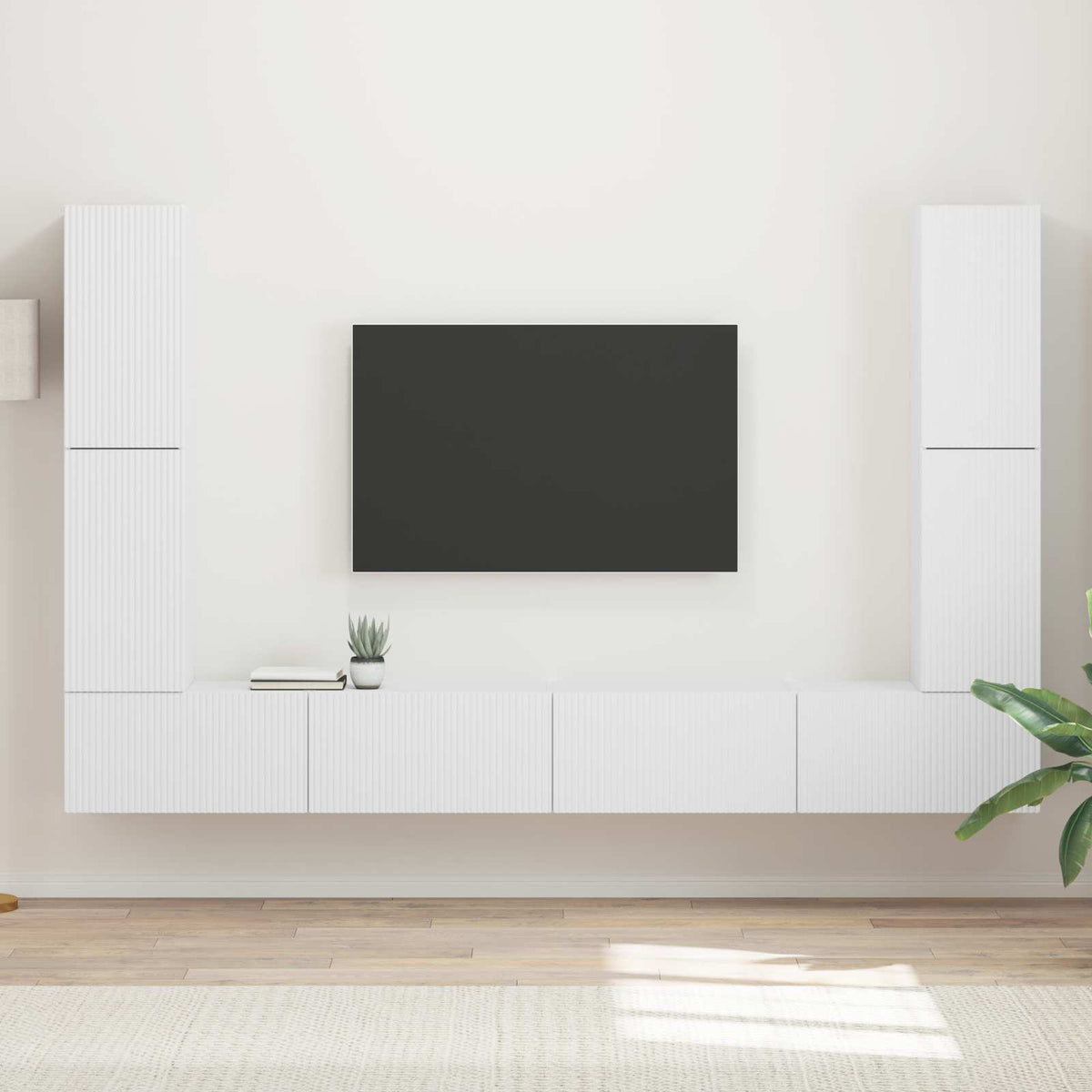 vidaXL TV Cabinet Set 8 pcs White Engineered Wood 1