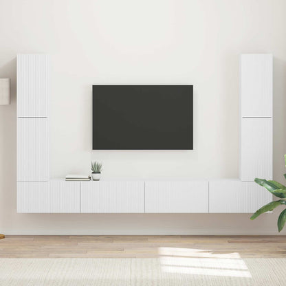 vidaXL TV Cabinet Set 8 pcs White Engineered Wood 1