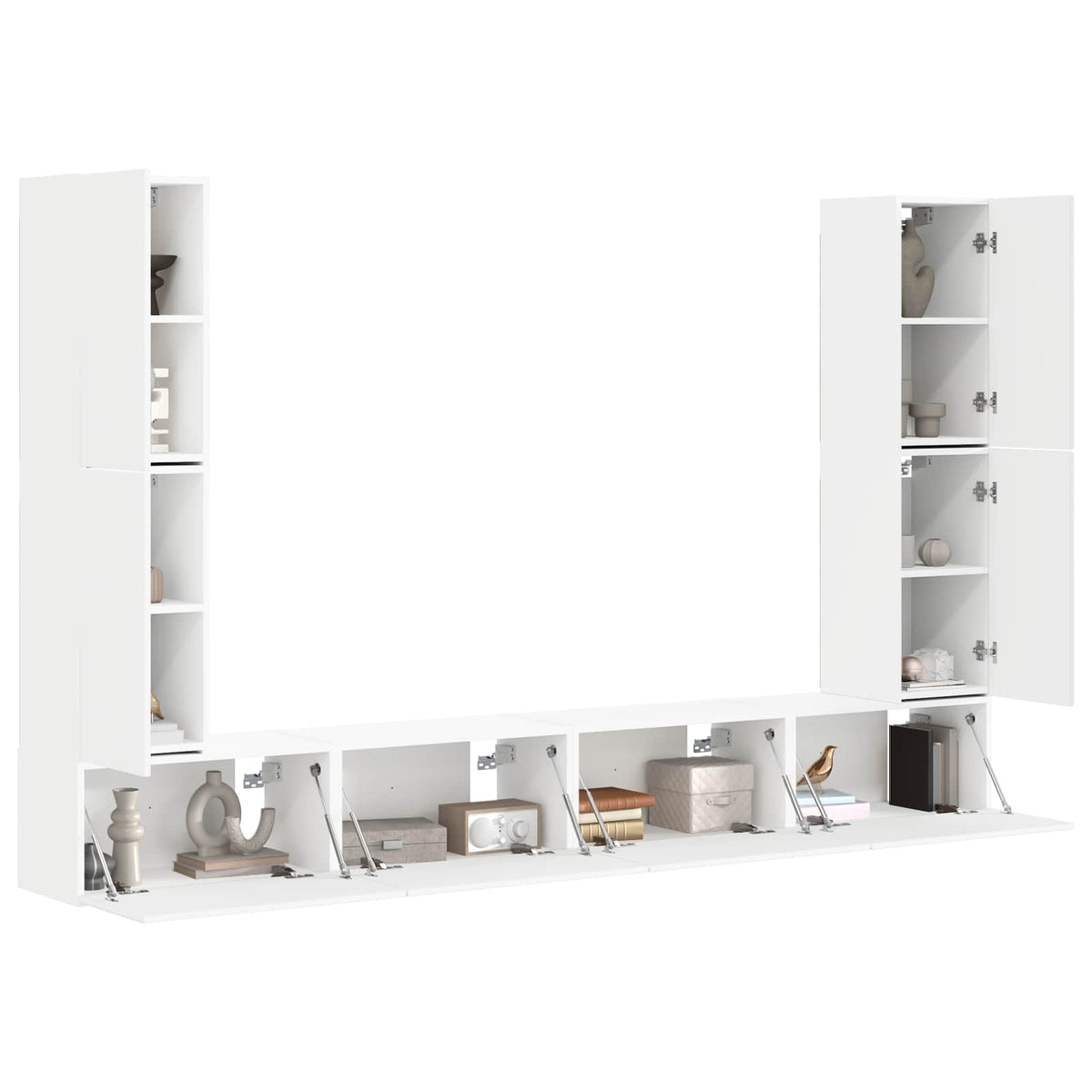 vidaXL TV Cabinet Set 8 pcs White Engineered Wood 3