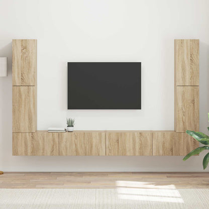 vidaXL TV Cabinet Set 8 pcs Sonoma Oak Engineered Wood 1