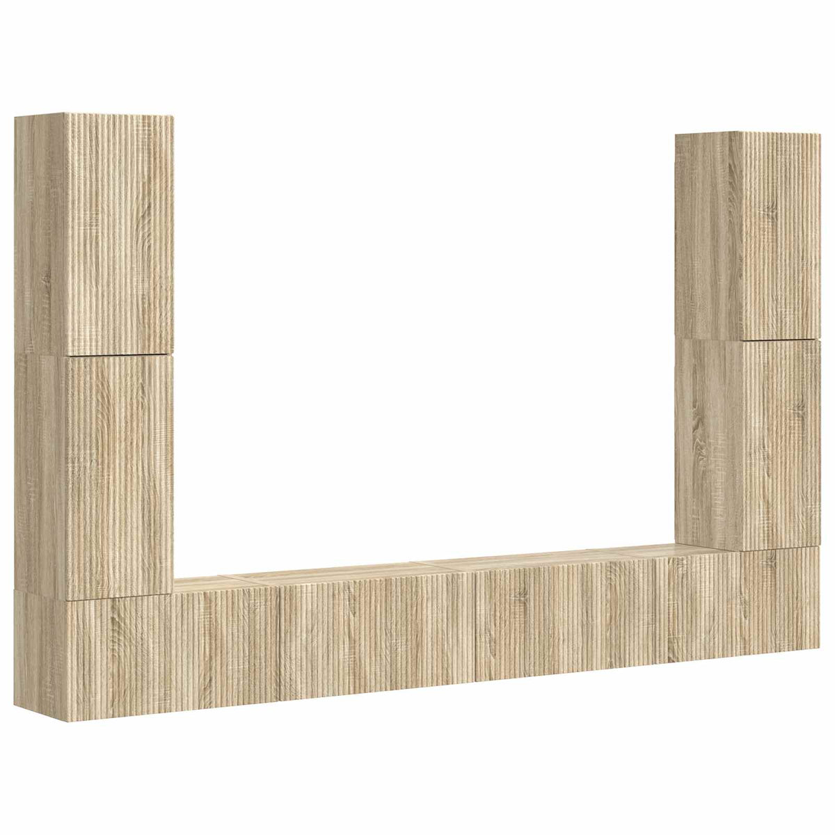 vidaXL TV Cabinet Set 8 pcs Sonoma Oak Engineered Wood 2