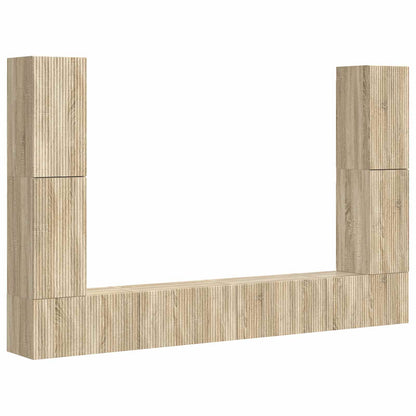 vidaXL TV Cabinet Set 8 pcs Sonoma Oak Engineered Wood 2
