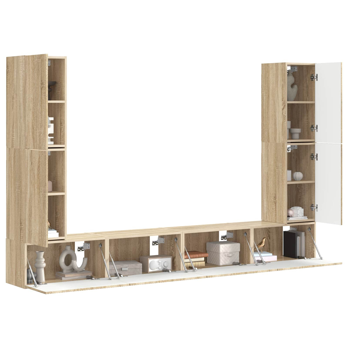 vidaXL TV Cabinet Set 8 pcs Sonoma Oak Engineered Wood 3