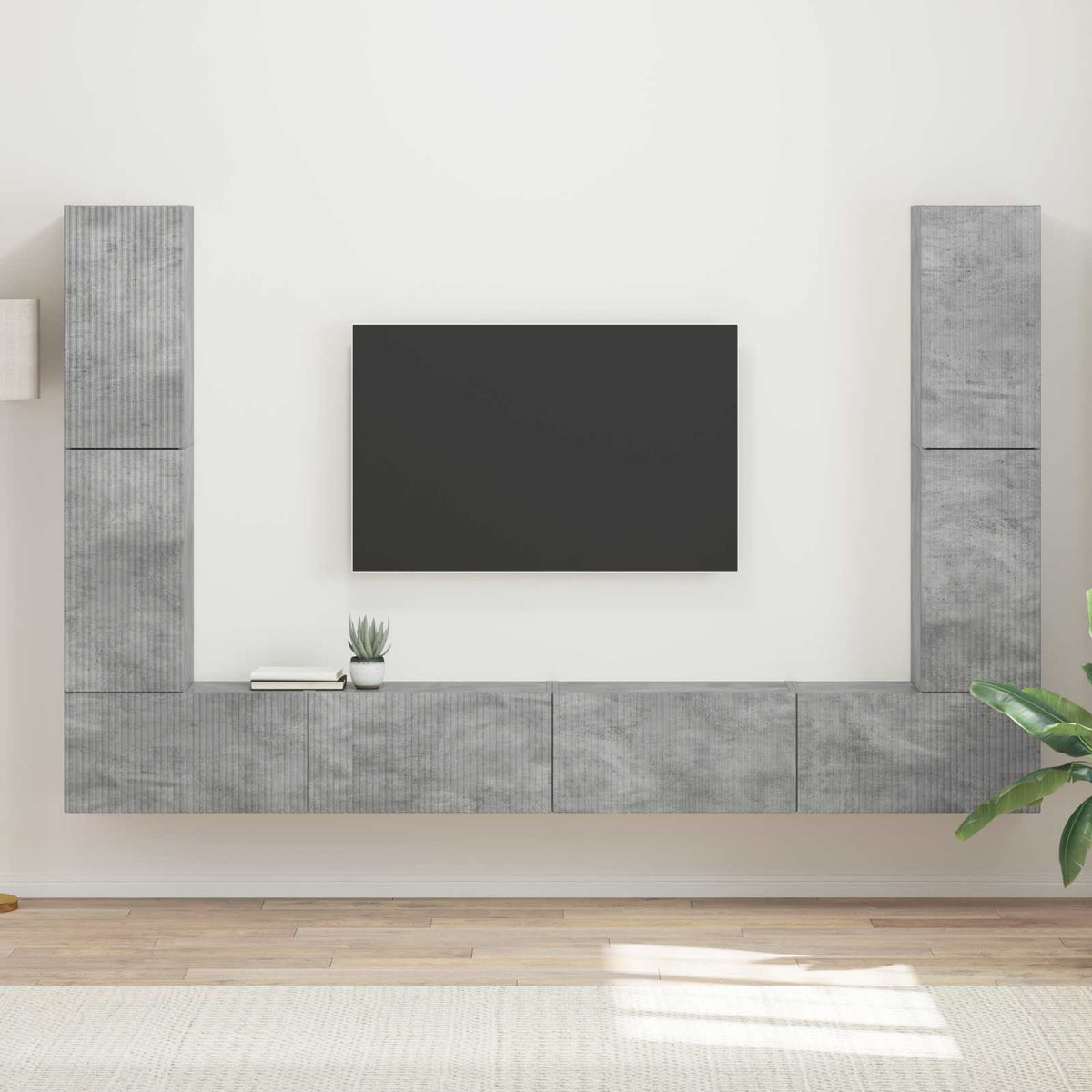 vidaXL TV Cabinet Set 8 pcs Concrete Grey Engineered Wood 1