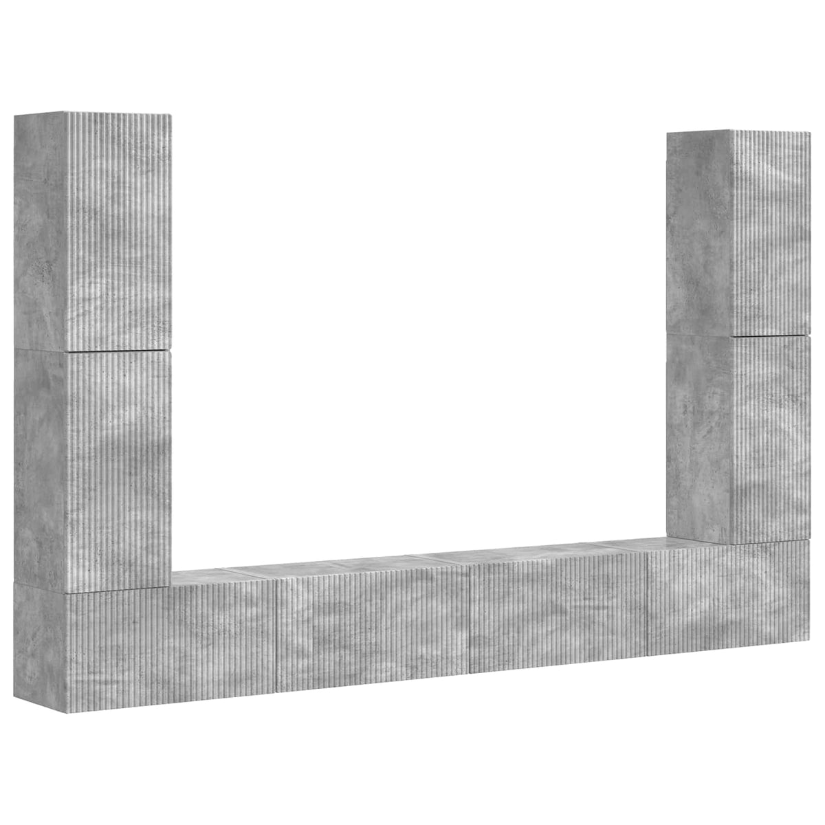vidaXL TV Cabinet Set 8 pcs Concrete Grey Engineered Wood 2