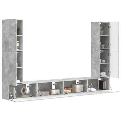 vidaXL TV Cabinet Set 8 pcs Concrete Grey Engineered Wood 3