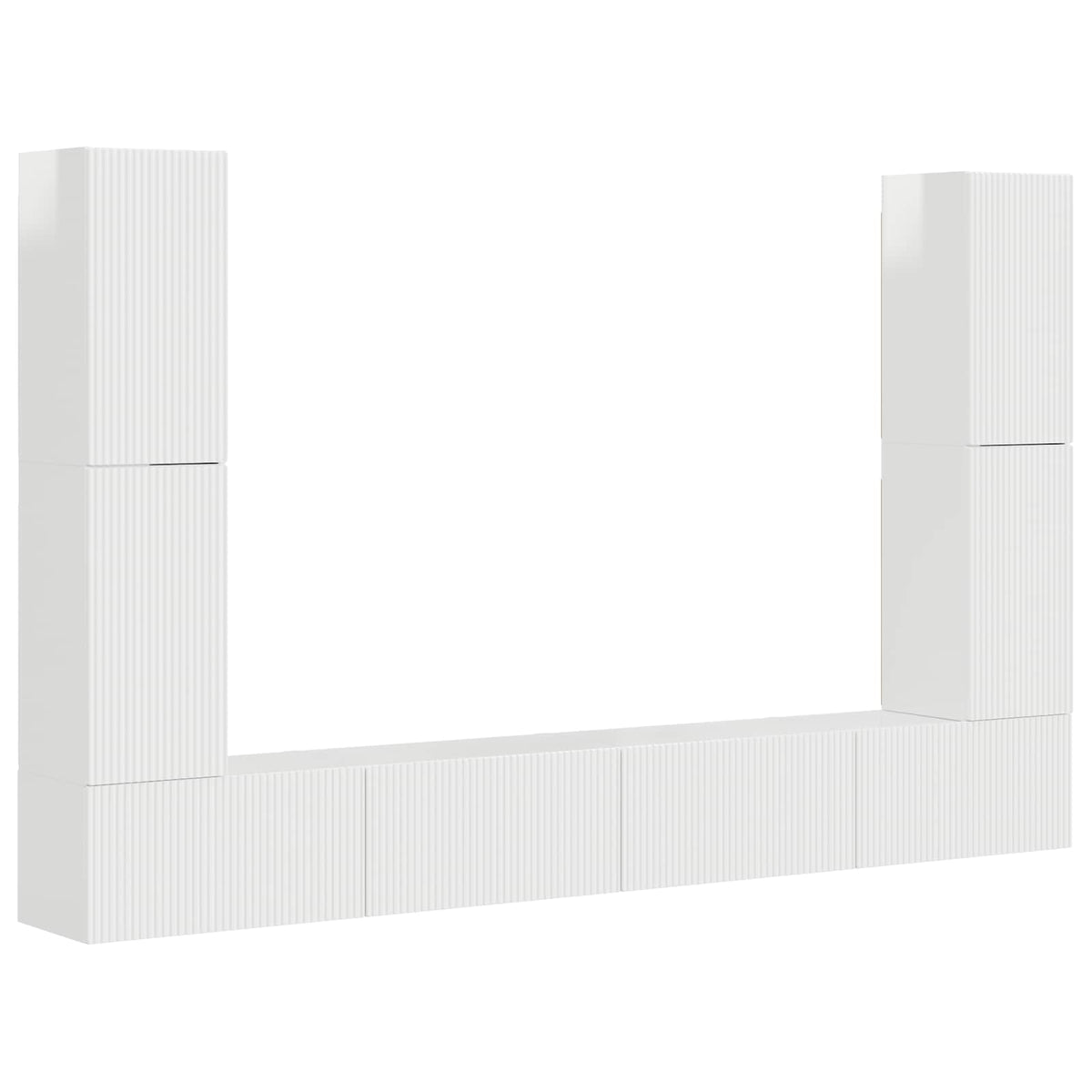 vidaXL TV Cabinet Set 8 pcs 31 x 30 x 60 cm High Gloss White 2