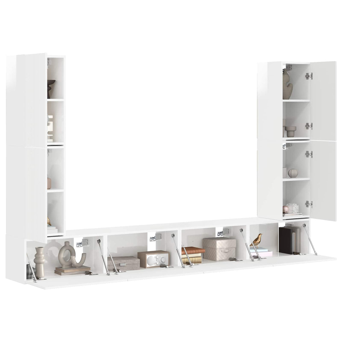 vidaXL TV Cabinet Set 8 pcs 31 x 30 x 60 cm High Gloss White 3