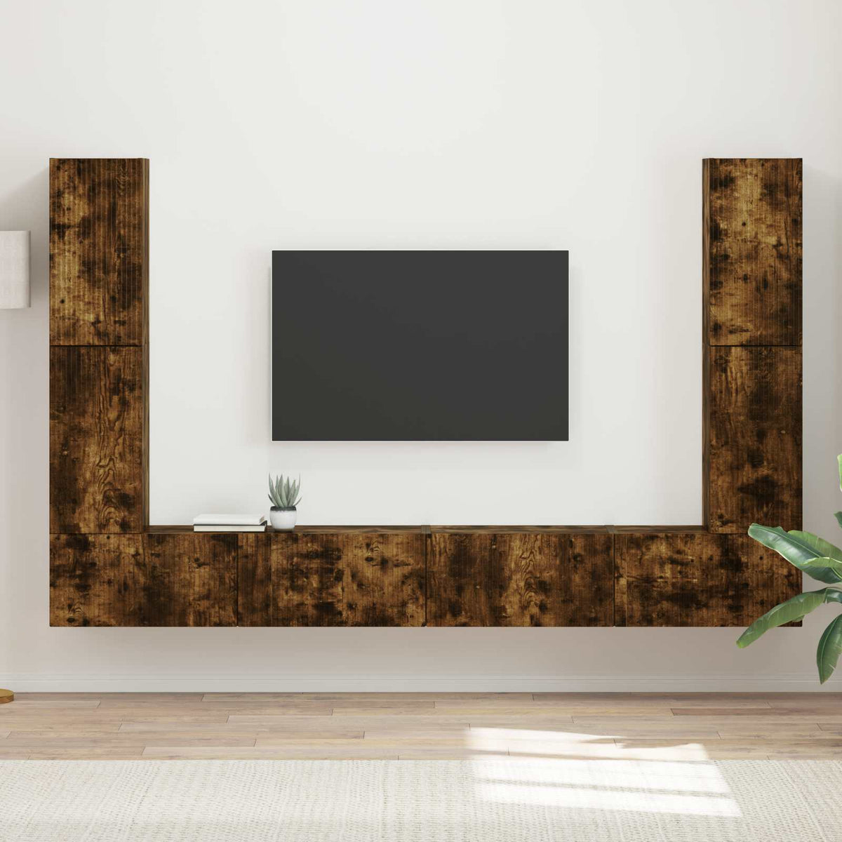 vidaXL TV Cabinet Set 8 pcs Smoked Oak Engineered Wood 1