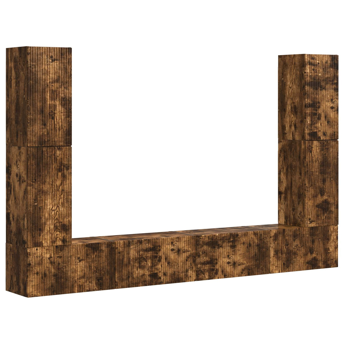 vidaXL TV Cabinet Set 8 pcs Smoked Oak Engineered Wood 2