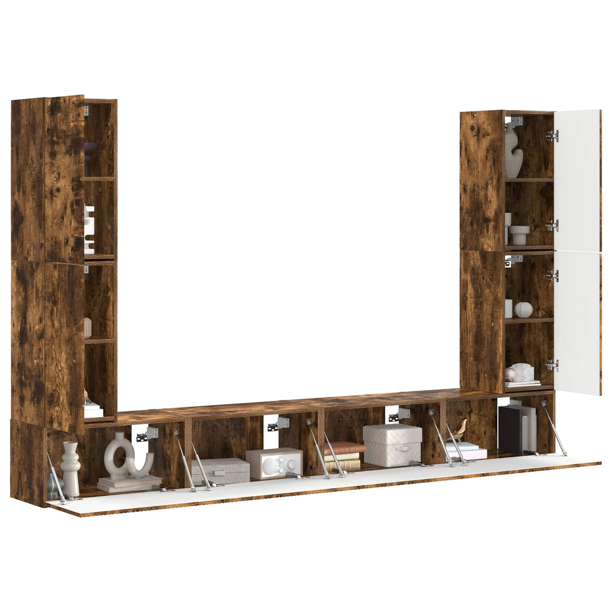 vidaXL TV Cabinet Set 8 pcs Smoked Oak Engineered Wood 3