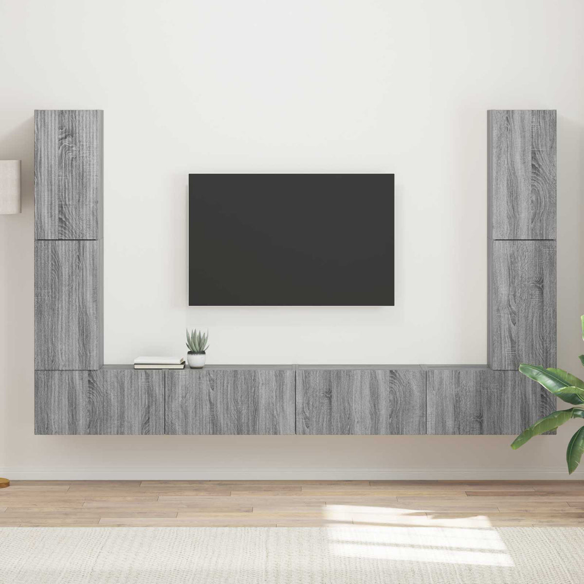 vidaXL TV Cabinet Set 8 pcs Grey Sonoma Engineered Wood 1