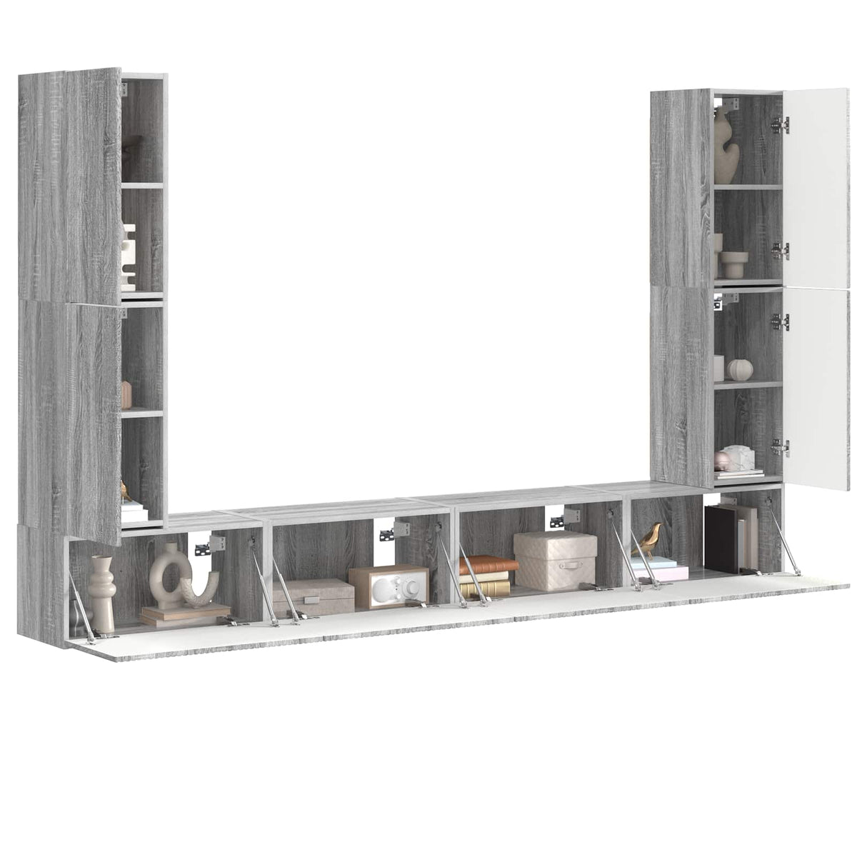 vidaXL TV Cabinet Set 8 pcs Grey Sonoma Engineered Wood 3