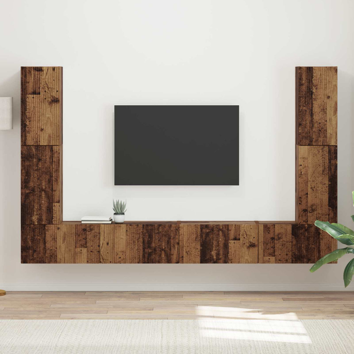 vidaXL TV Cabinet Set 8 pcs Old Wood Engineered Wood 1