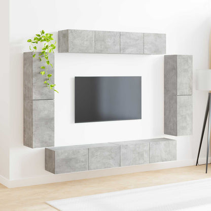 vidaXL TV Cabinet 8 pcs Concrete Grey 4