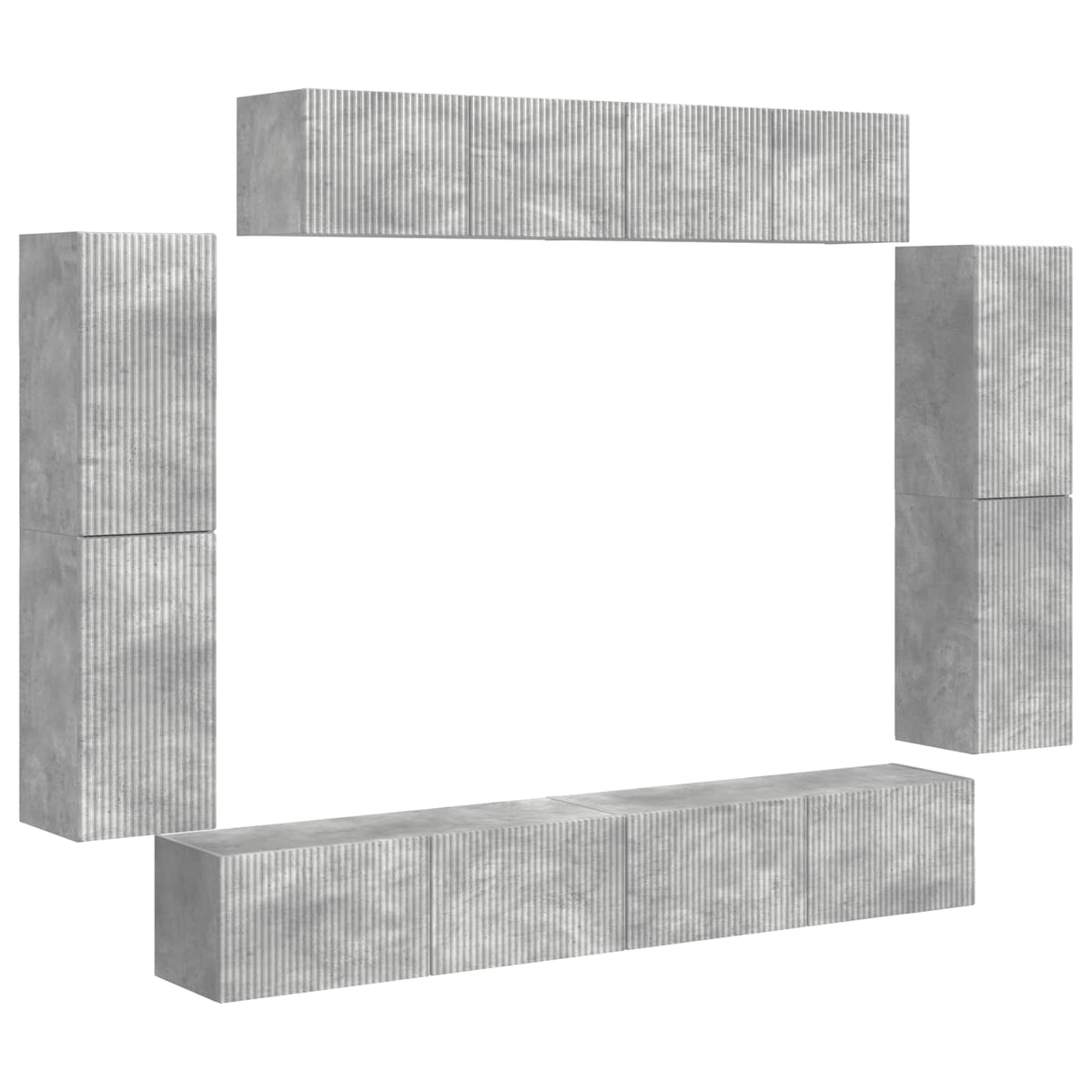 vidaXL TV Cabinet 8 pcs Concrete Grey 2