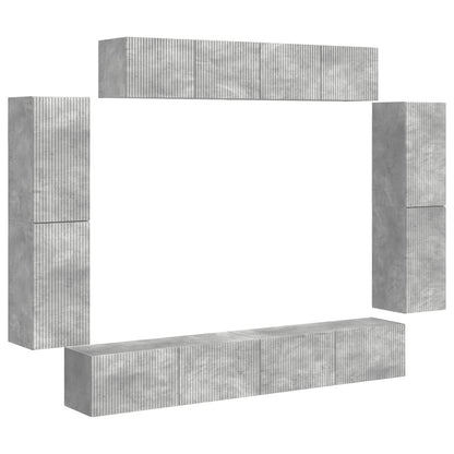 vidaXL TV Cabinet 8 pcs Concrete Grey 2