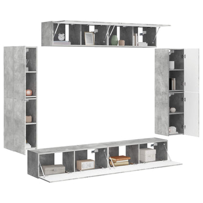 vidaXL TV Cabinet 8 pcs Concrete Grey 3