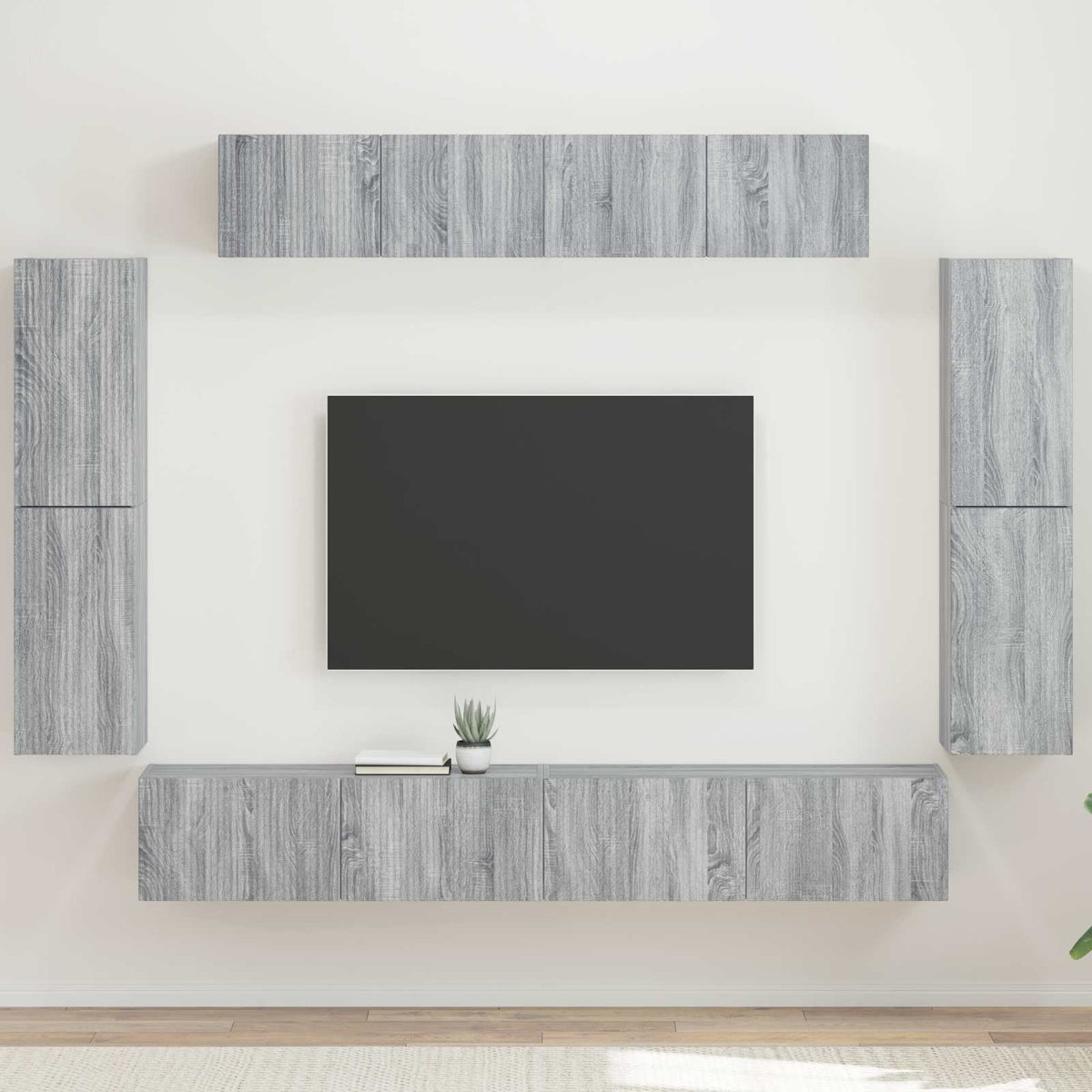 TV Cabinet 8 pcs 98 x 31 x 29.5 cm Grey sonoma