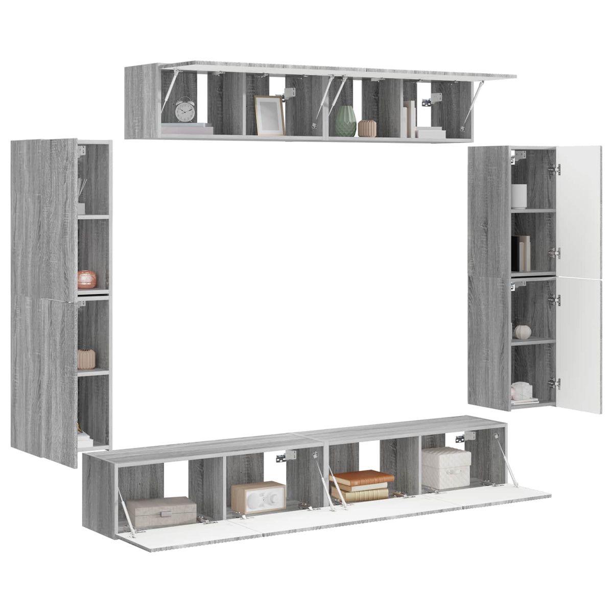TV Cabinet 8 pcs 98 x 31 x 29.5 cm Grey sonoma