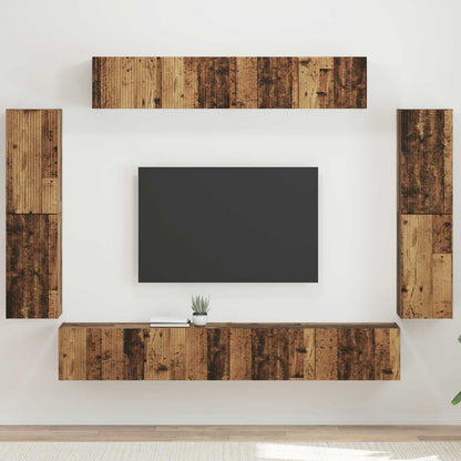 vidaXL TV Cabinet 8 pcs Old Wood 1