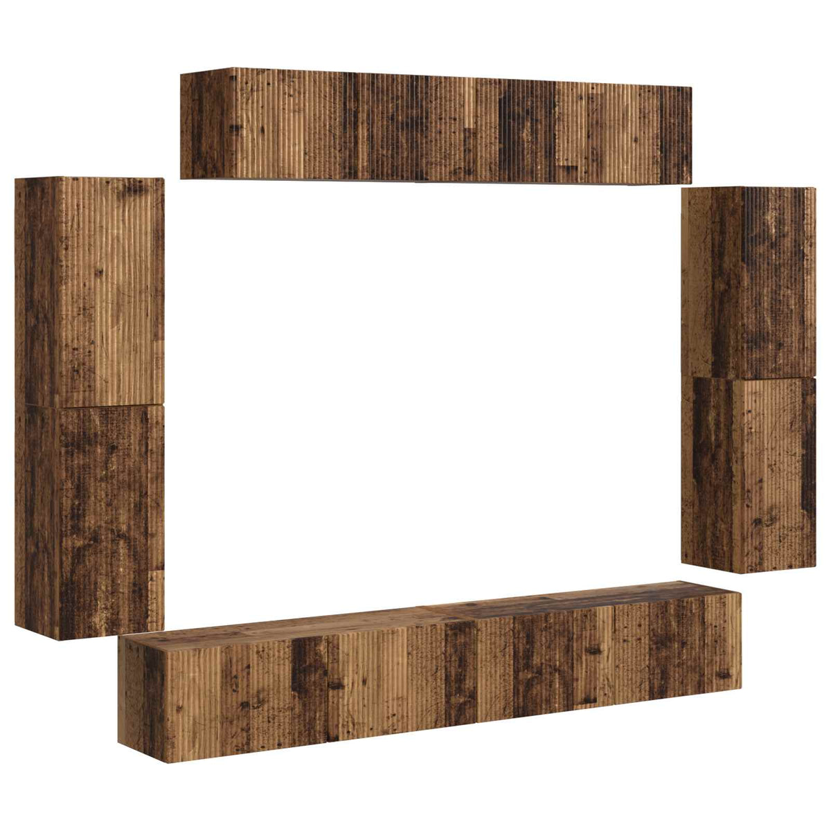 vidaXL TV Cabinet 8 pcs Old Wood 2