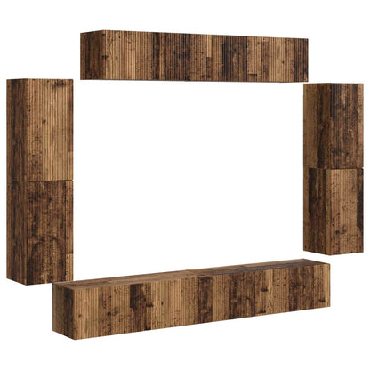vidaXL TV Cabinet 8 pcs Old Wood 2